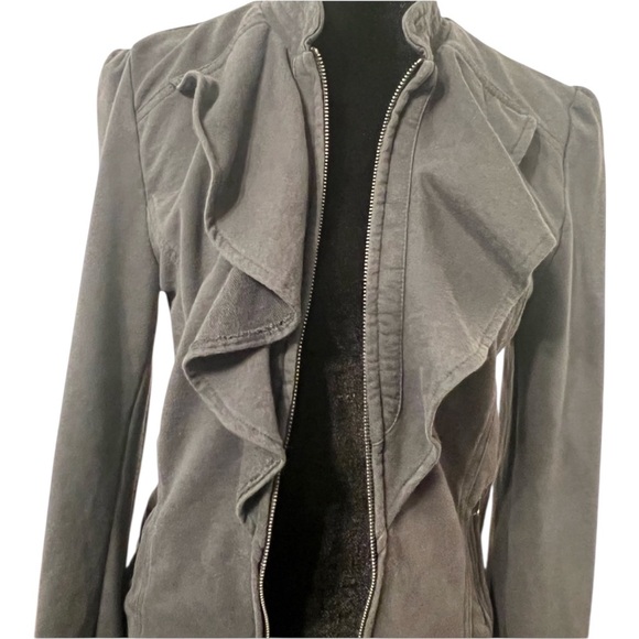 Kut from the Kloth Jackets & Blazers - KUT from the Kloth Gray Ruffle Full Zip Cotton blend Jacket S